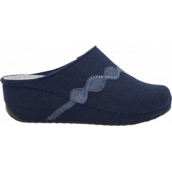 INVERNESS STRASS WEDGE Wool+Suede Navy Blue
