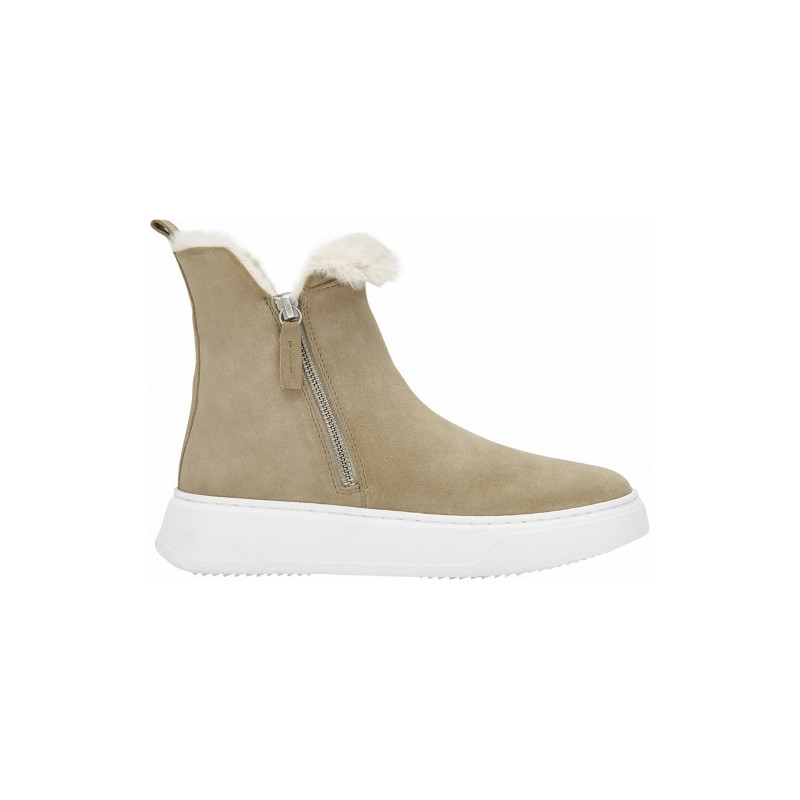 BROOKLYN BOOTIE FUR Suede Beige