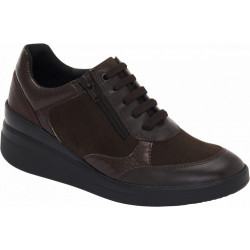 EMMA LACES Suede+Leather Dark Brown