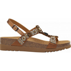 Pack 9 BOGOTA' SANDAL Satin + Beads + Synthetic Brown