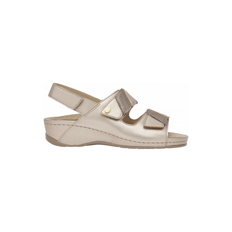 Pack 6 NIVES 2 STRAPS SANDAL Lam. Synth + Printed Suede Light Taupe