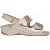 Pack 6 NIVES 2 STRAPS SANDAL Lam. Synth + Printed Suede Light Taupe