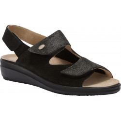 ANTONIA SANDAL (F) LEATHER - PRINTED SUEDE BLACK
 Pointure-37