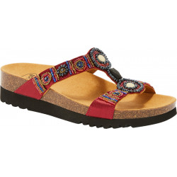 NEW BOGOTA' WEDGE (F) TEXTILE - SATIN BORDEAUX/MULTI
 Pointure-36