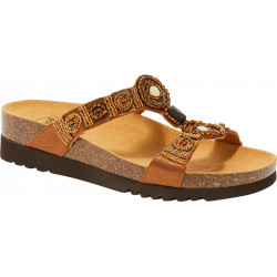 NEW BOGOTA' WEDGE (F) TEXTILE - SATIN COGNAC/MULTI
 Pointure-37