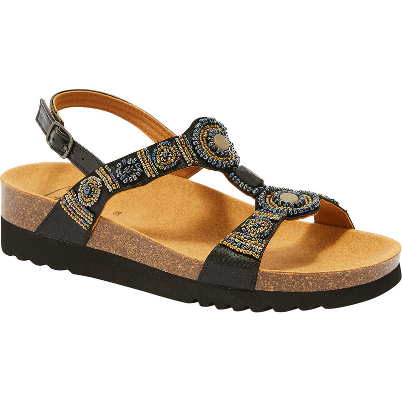 PACK 6 BOGOTÁ SANDAL (F) TEXTILE - SATIN BLACK/MULTI
